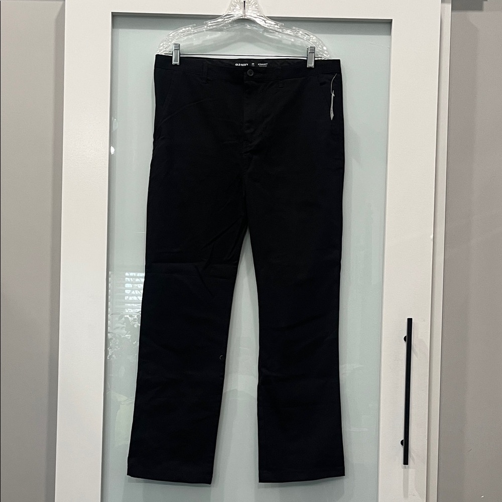 Old Navy Black Chino Straight Leg Built in Flex Pants, Size 20